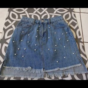 High-Waisted Denim Skirt